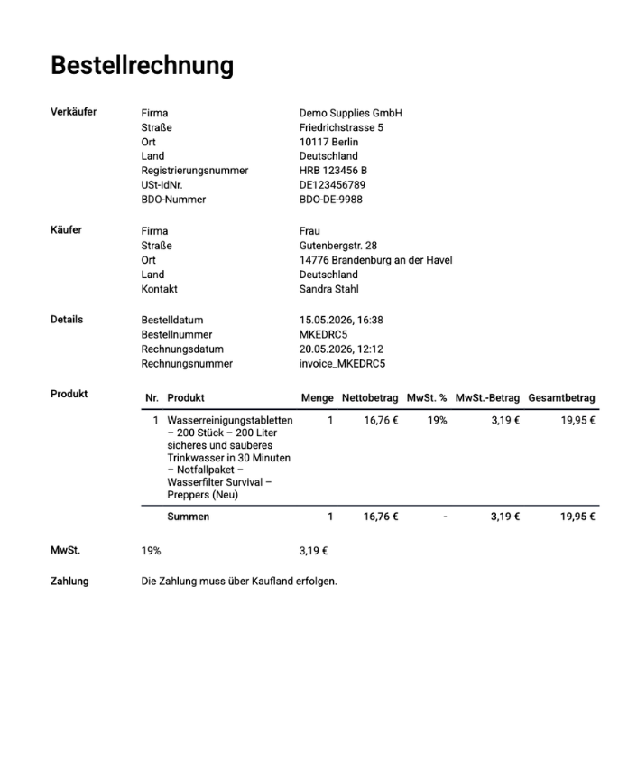 Preview invoice
